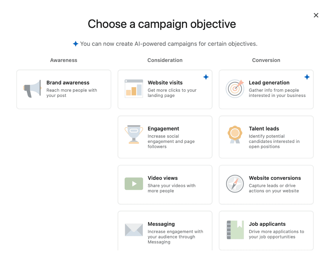 Linkedin Campaign Objective